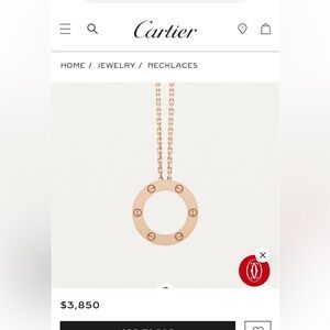 Cartier love necklace. Rose gold. Authentic